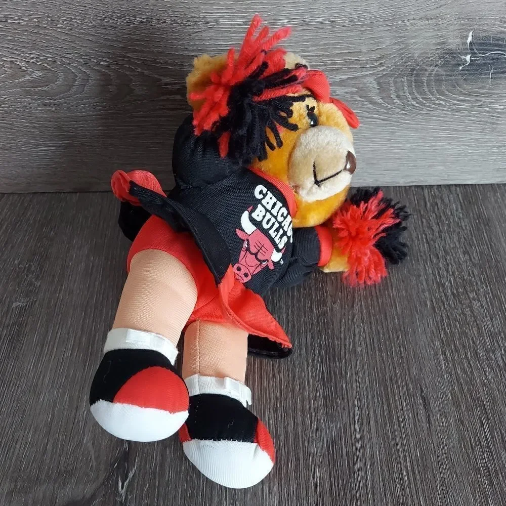 Vintage Chicago Bulls Cheerleader Bear Plush Official NBA Play-By-Play 10